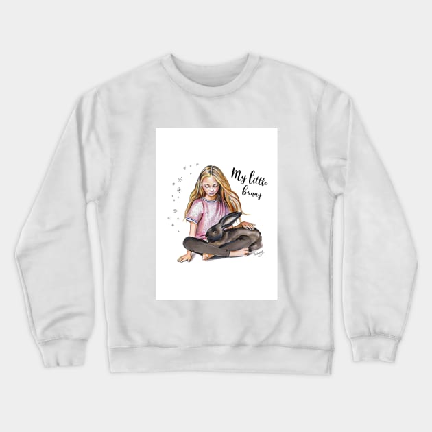 My little bunny Crewneck Sweatshirt by Viktoria Love Art